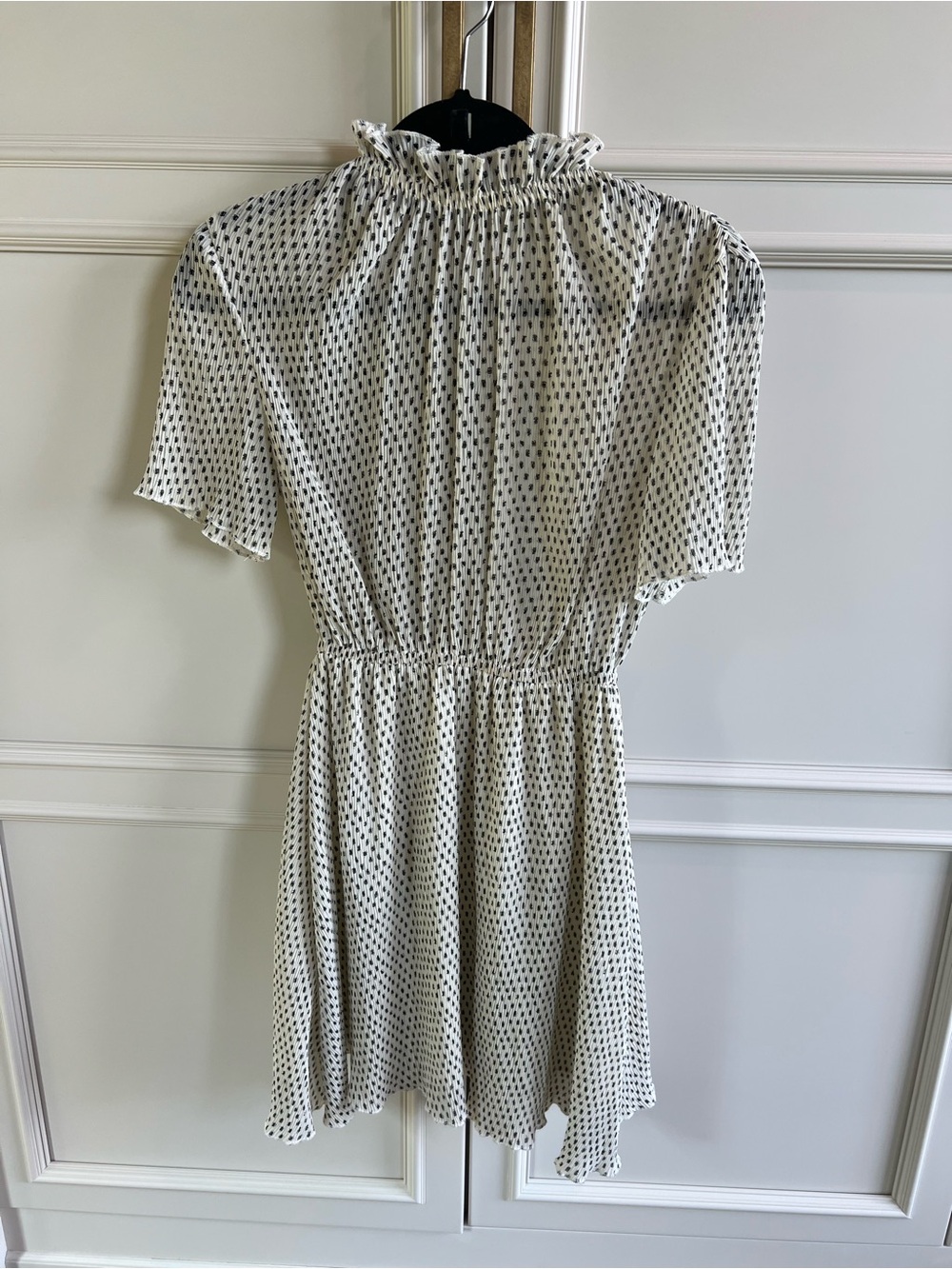 The Fifth Label White Mini Dress with Black Dot Print